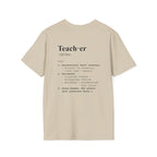 Teacher Definition T-Shirt (V4 - Back Print) - Sand / S - T-Shirt