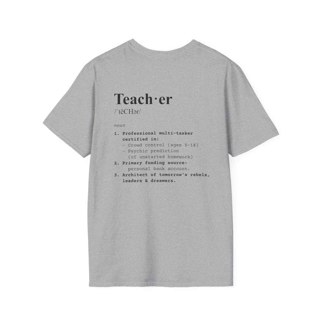 Teacher Definition T-Shirt (V2 - Back Print) - Sport Grey / S - T-Shirt