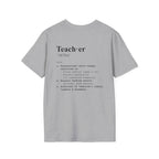 Teacher Definition T-Shirt (V2 - Back Print) - Sport Grey / S - T-Shirt
