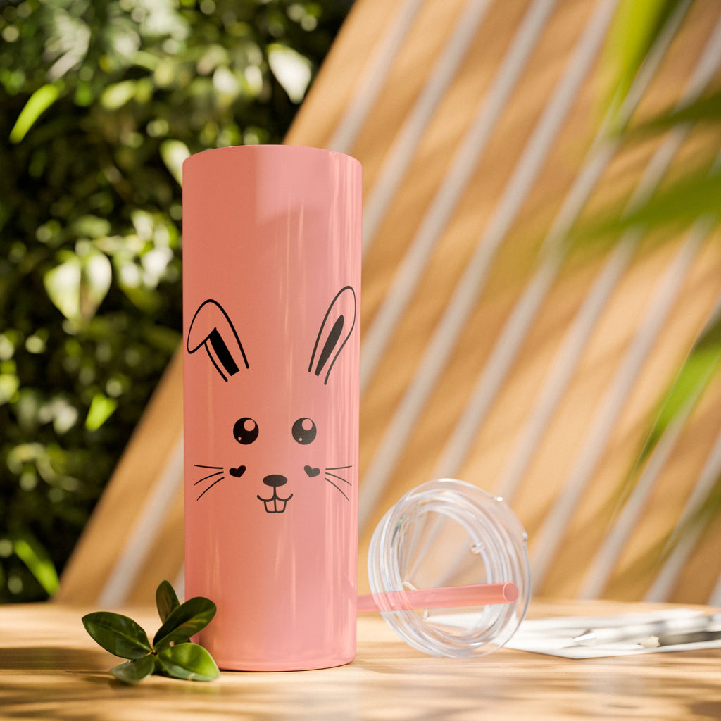 Cute Bunny Skinny Tumbler 20oz with Straw - Mug