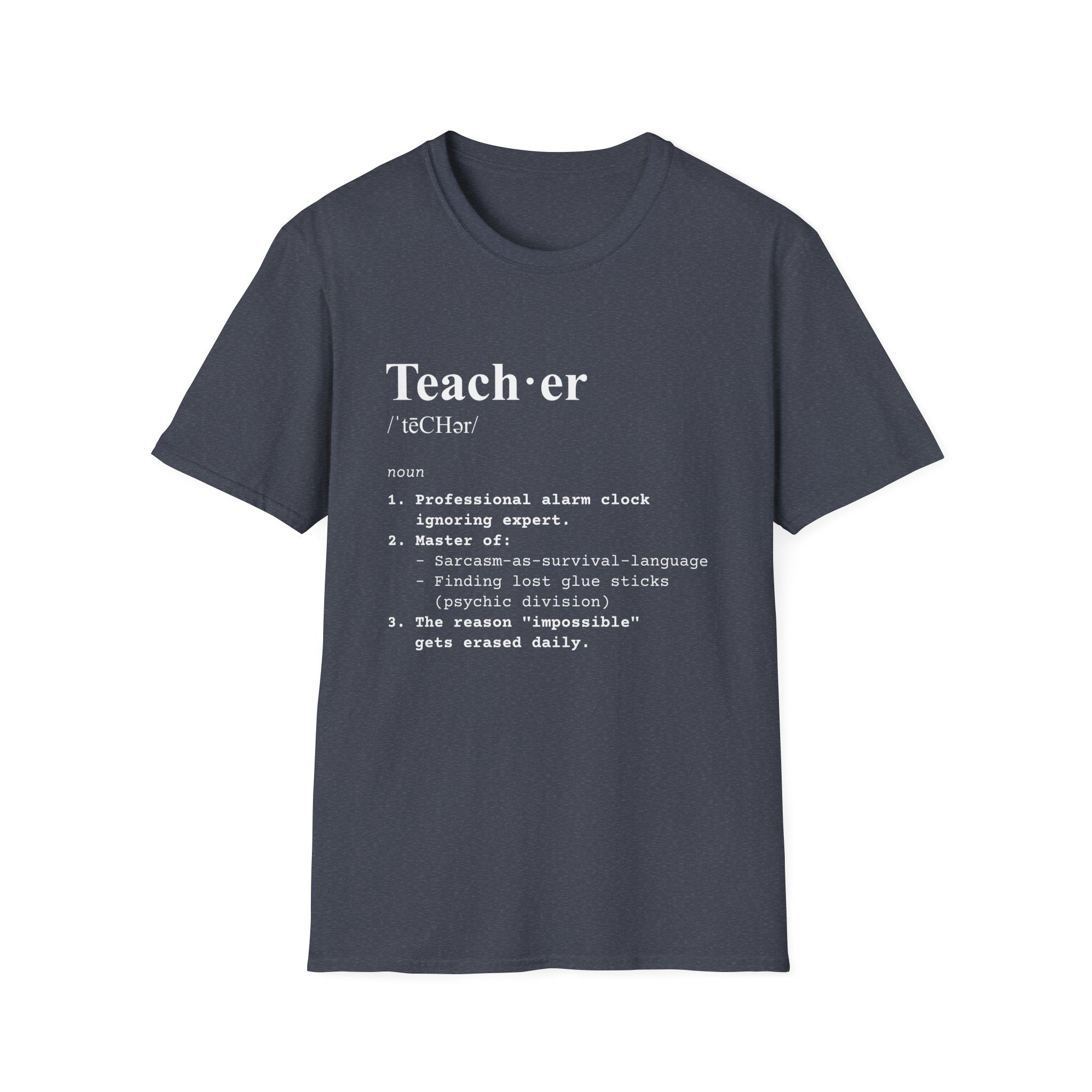 Teacher Definition T-Shirt (V3) - Heather Navy / S - T-Shirt