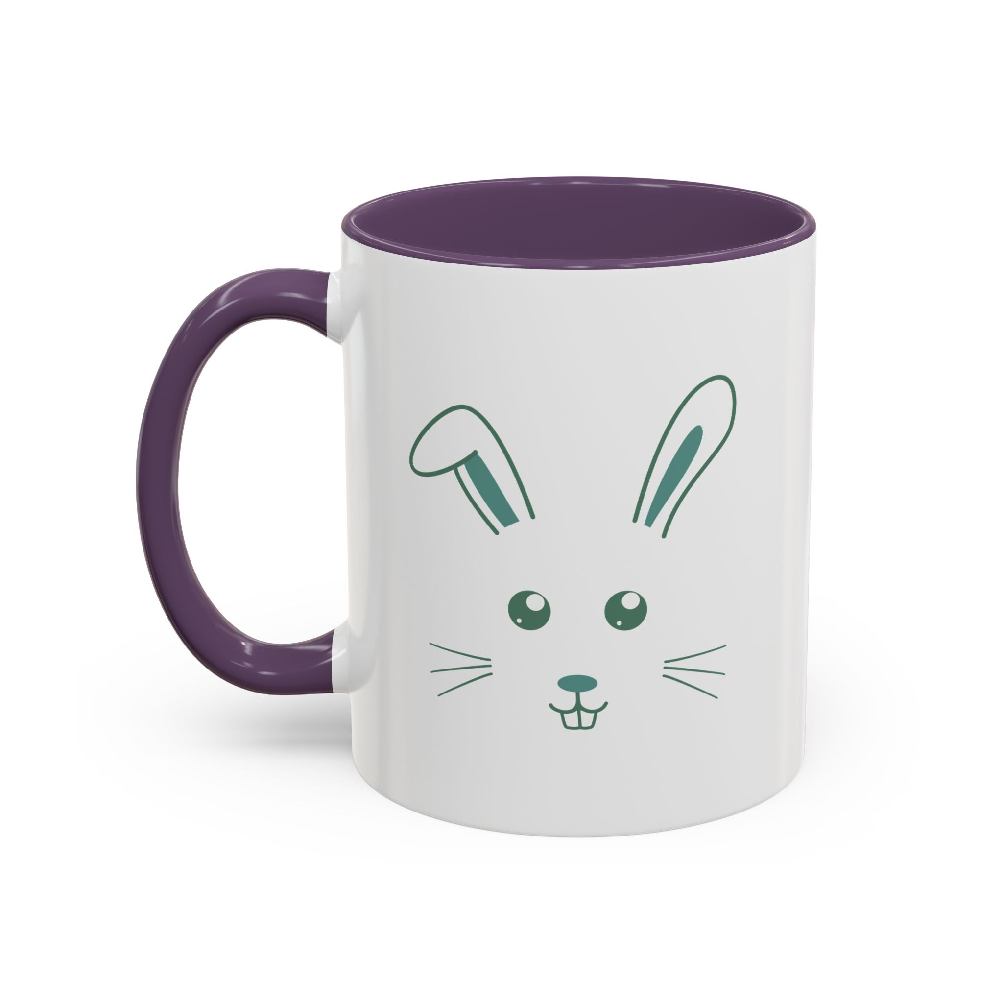 Cute Bunny Rabbit Accent Mug - 11oz / Purple