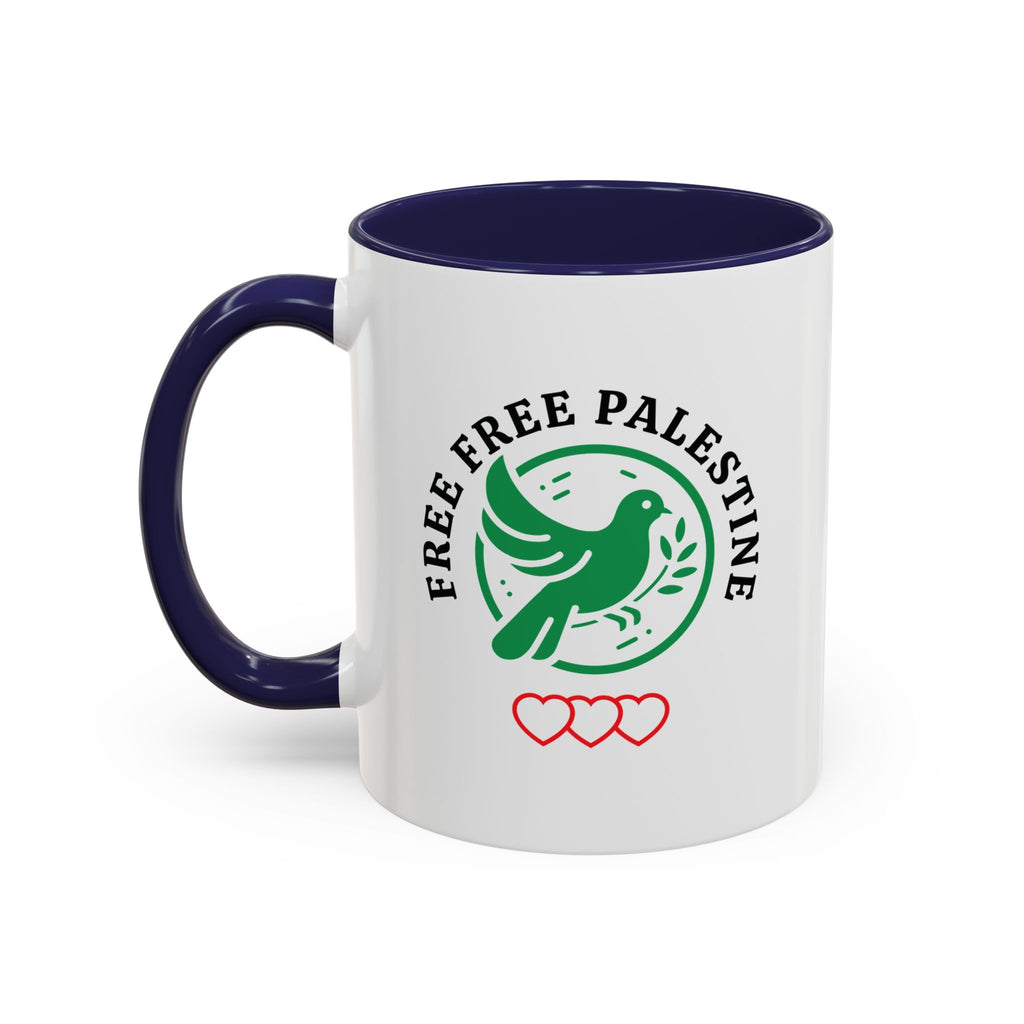 Free Palestine Accent Coffee Mug - 11oz / Navy