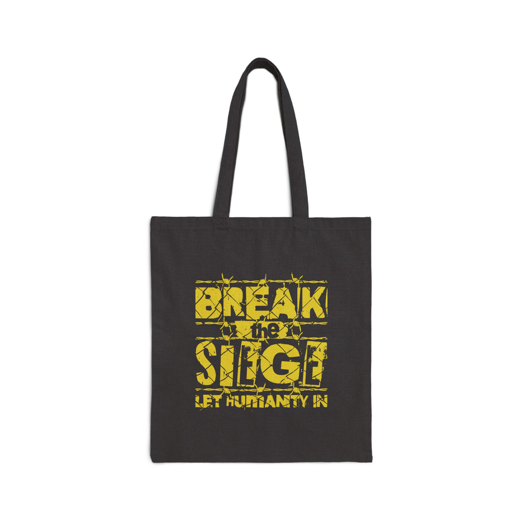 Break the Siege Cotton Canvas Tote Bag - Black / 15’’ x 16’’ - Bags