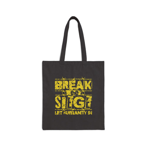 Break the Siege Cotton Canvas Tote Bag - Black / 15’’ x 16’’ - Bags