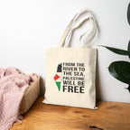 Palestine Freedom Cotton Canvas Tote Bag - Bags