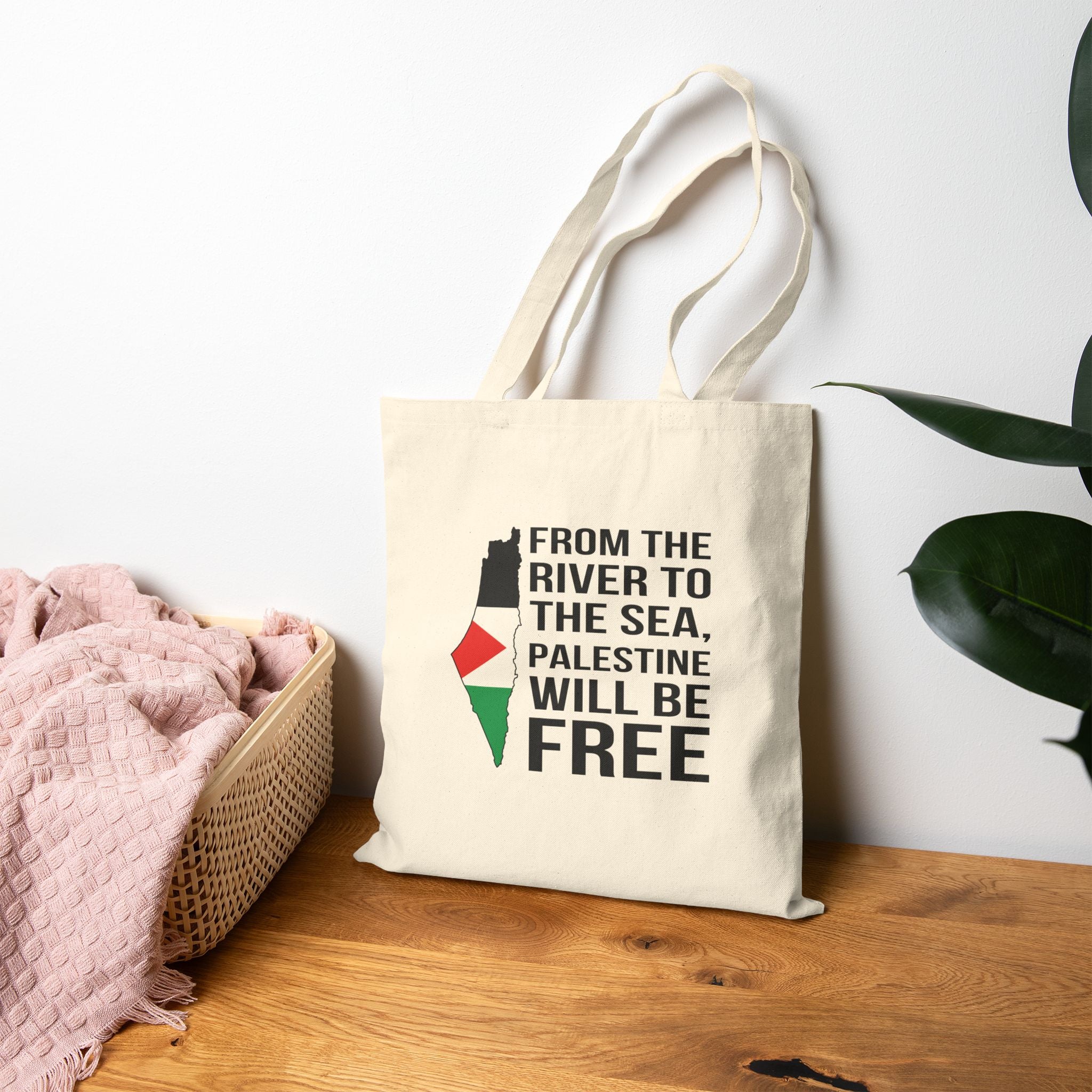 Palestine Freedom Cotton Canvas Tote Bag - Bags
