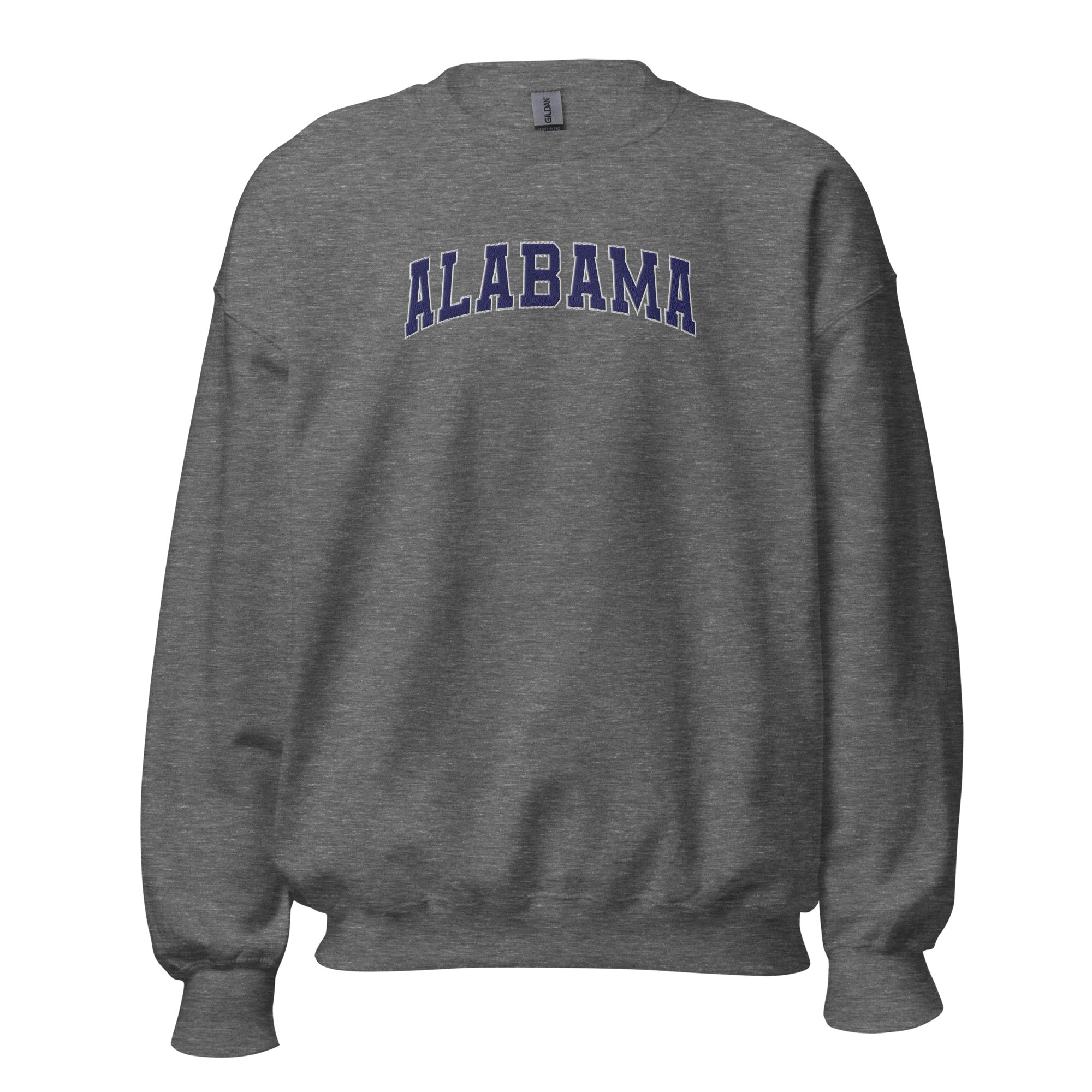 Alabama Vintage Varsity Embroidered Classic Crewneck Sweatshirt - Graphite Heather / S