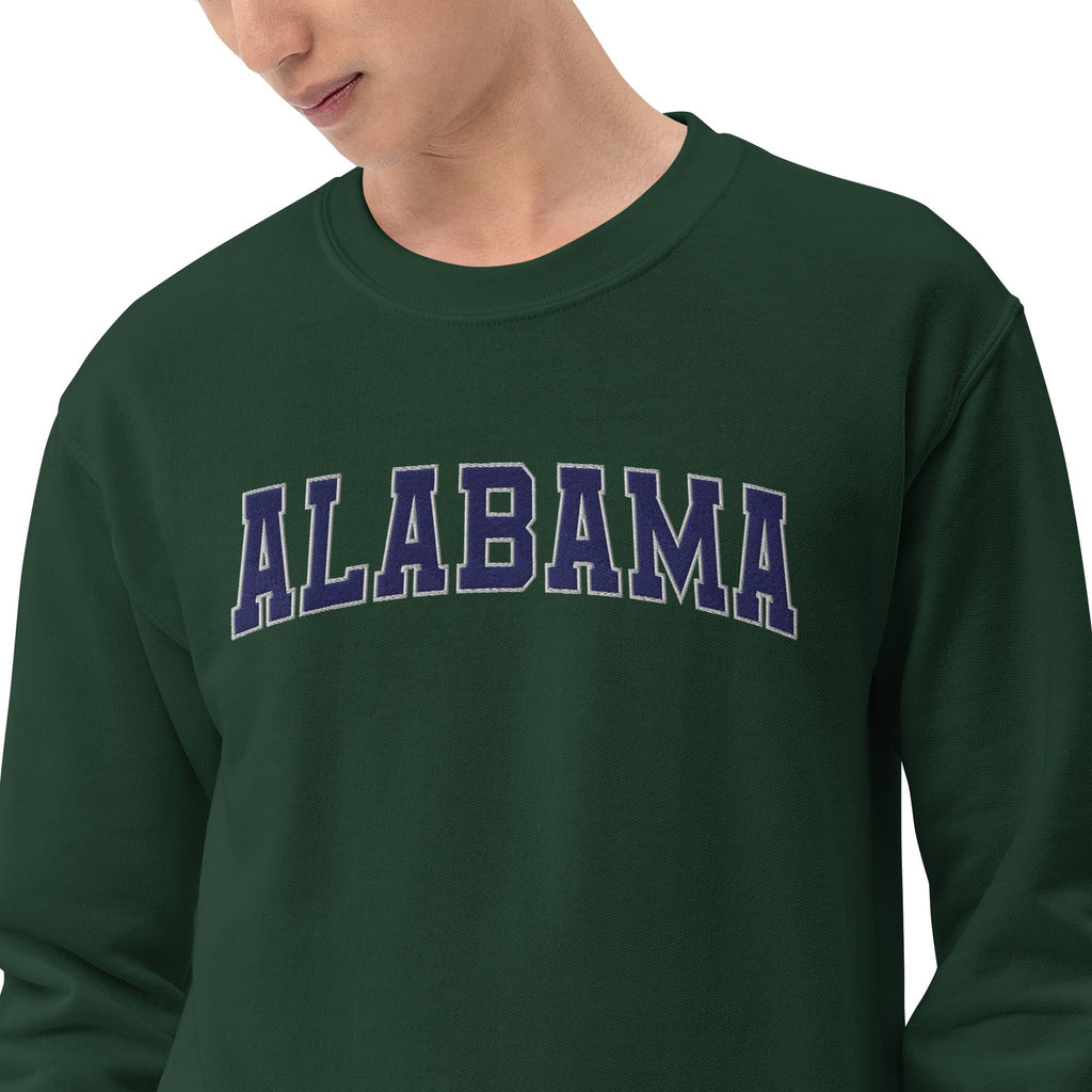 Alabama Vintage Varsity Embroidered Classic Crewneck Sweatshirt