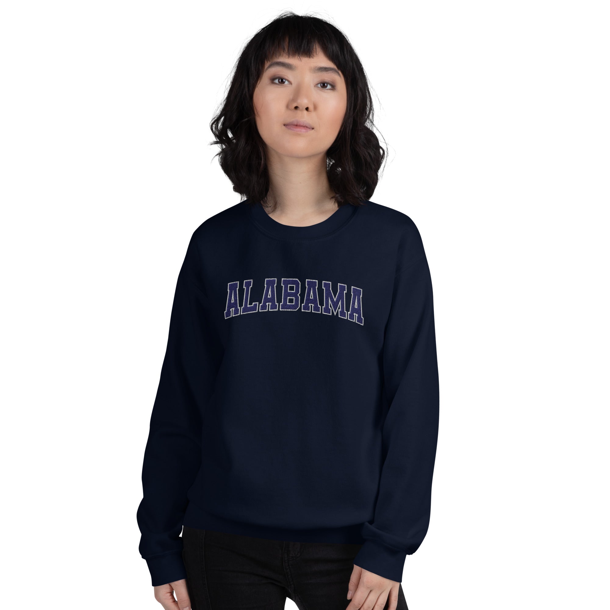Alabama Vintage Varsity Embroidered Classic Crewneck Sweatshirt