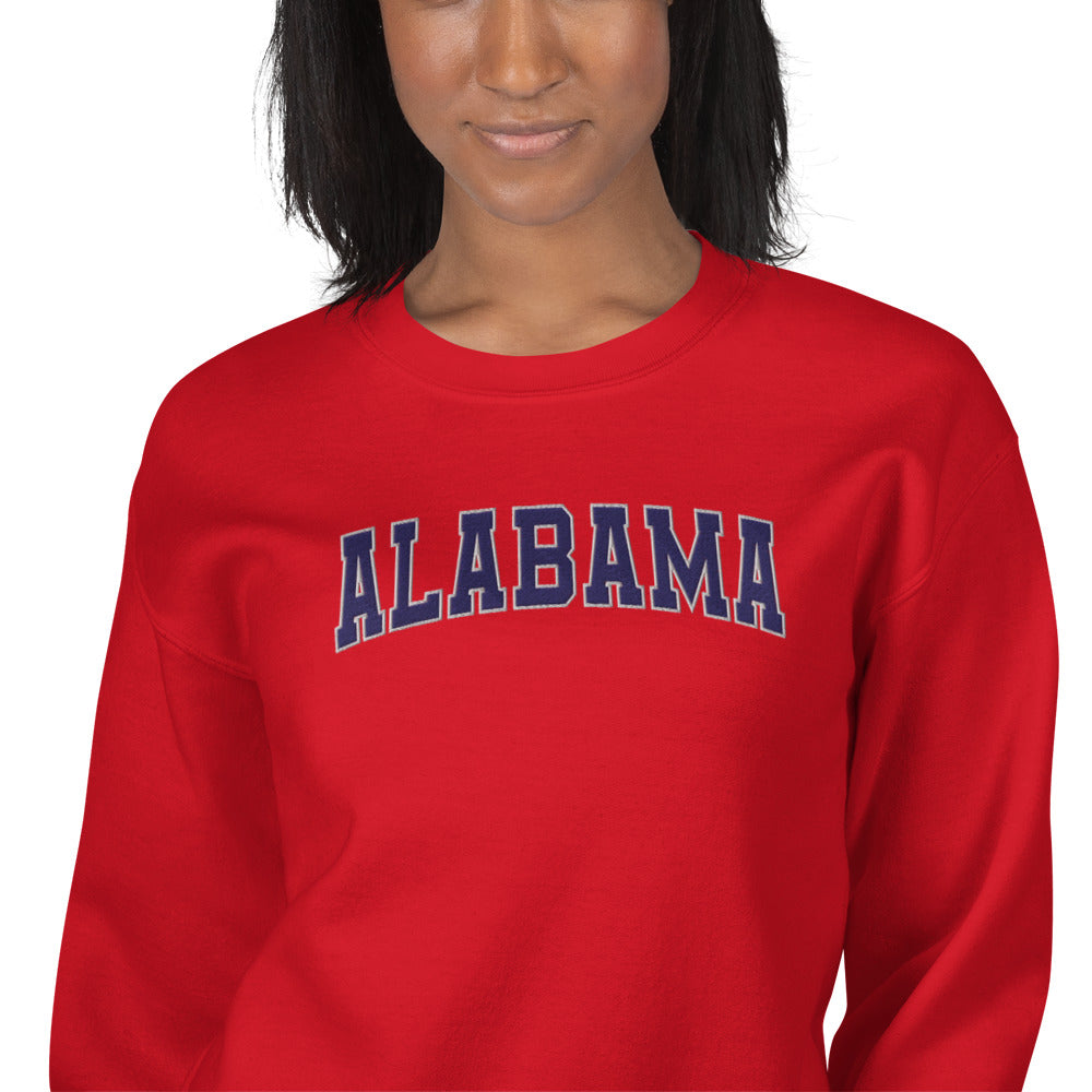 Alabama Vintage Varsity Embroidered Classic Crewneck Sweatshirt