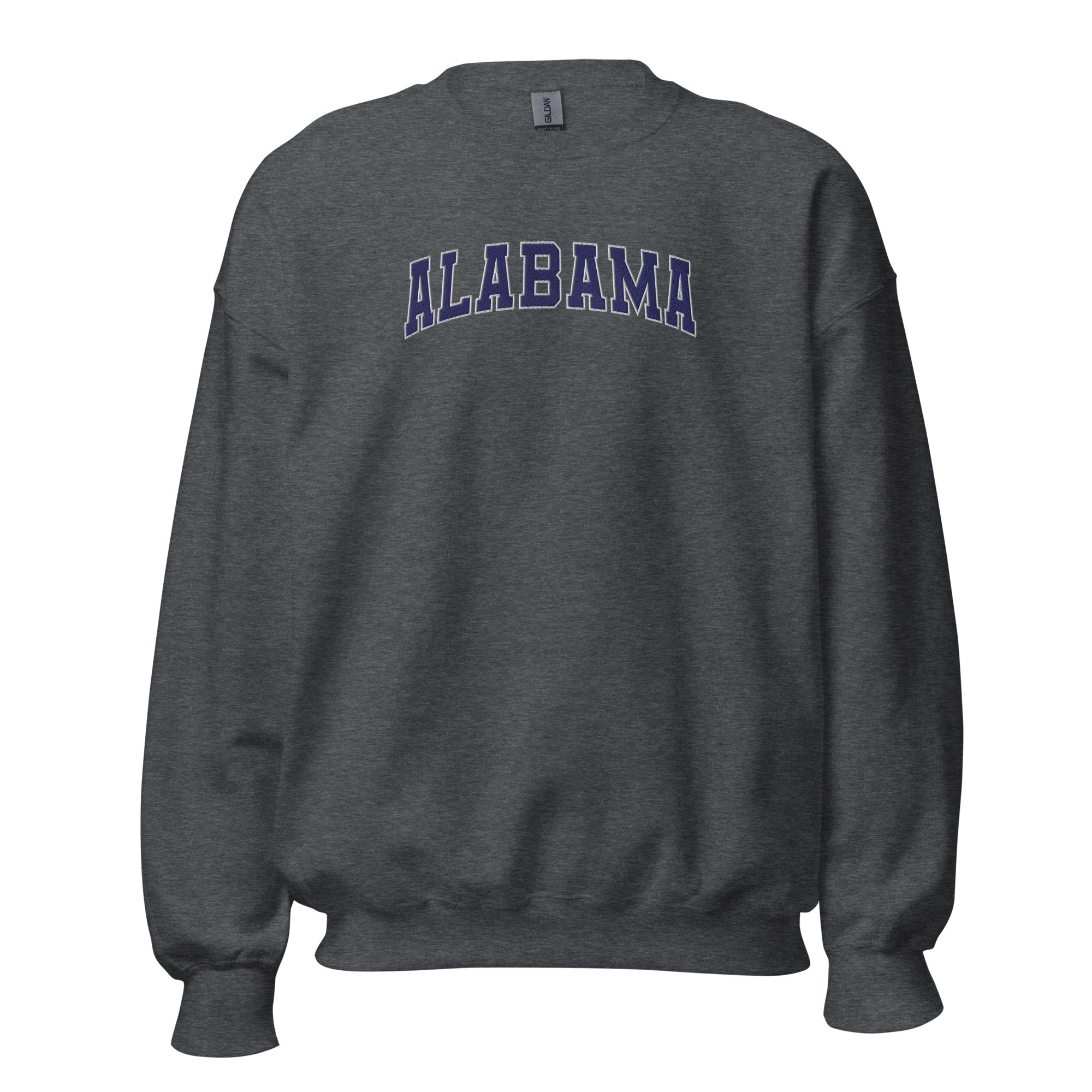 Alabama Vintage Varsity Embroidered Classic Crewneck Sweatshirt - Dark Heather / S
