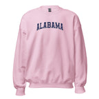 Alabama Vintage Varsity Embroidered Classic Crewneck Sweatshirt - Light Pink / S