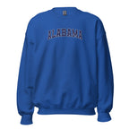 Alabama Vintage Varsity Embroidered Classic Crewneck Sweatshirt - Royal / S