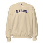 Alabama Vintage Varsity Embroidered Classic Crewneck Sweatshirt - Sand / S
