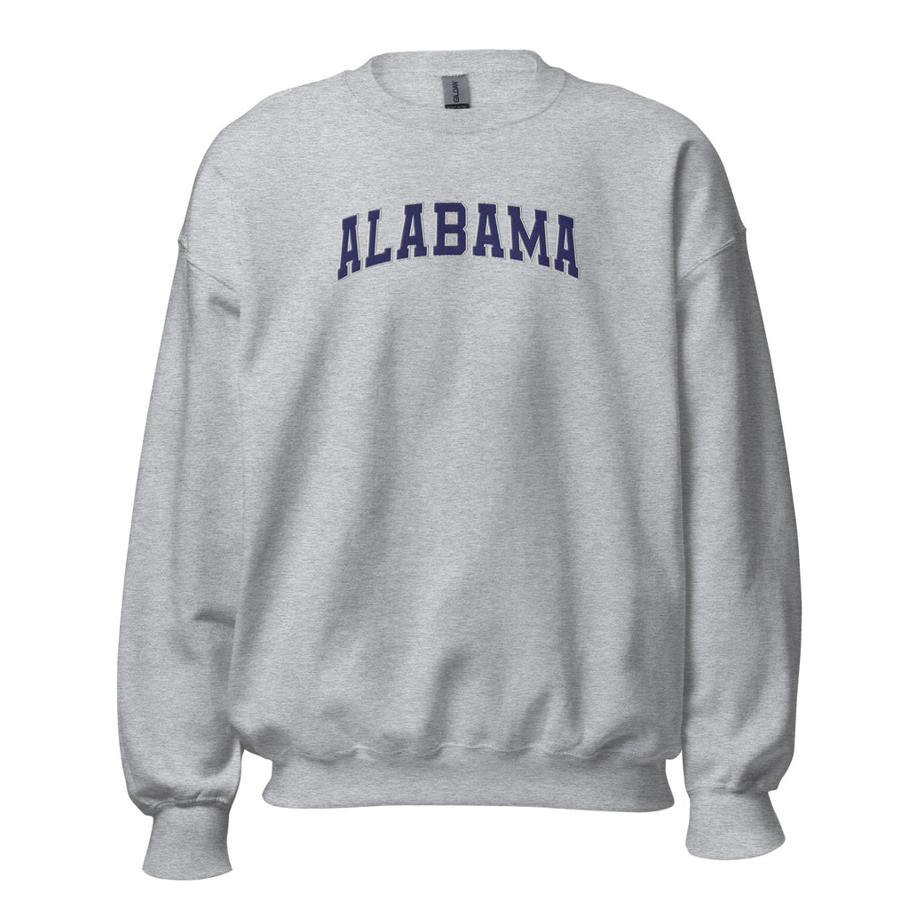 Alabama Vintage Varsity Embroidered Classic Crewneck Sweatshirt - Sport Grey / S