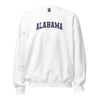 Alabama Vintage Varsity Embroidered Classic Crewneck Sweatshirt - White / S
