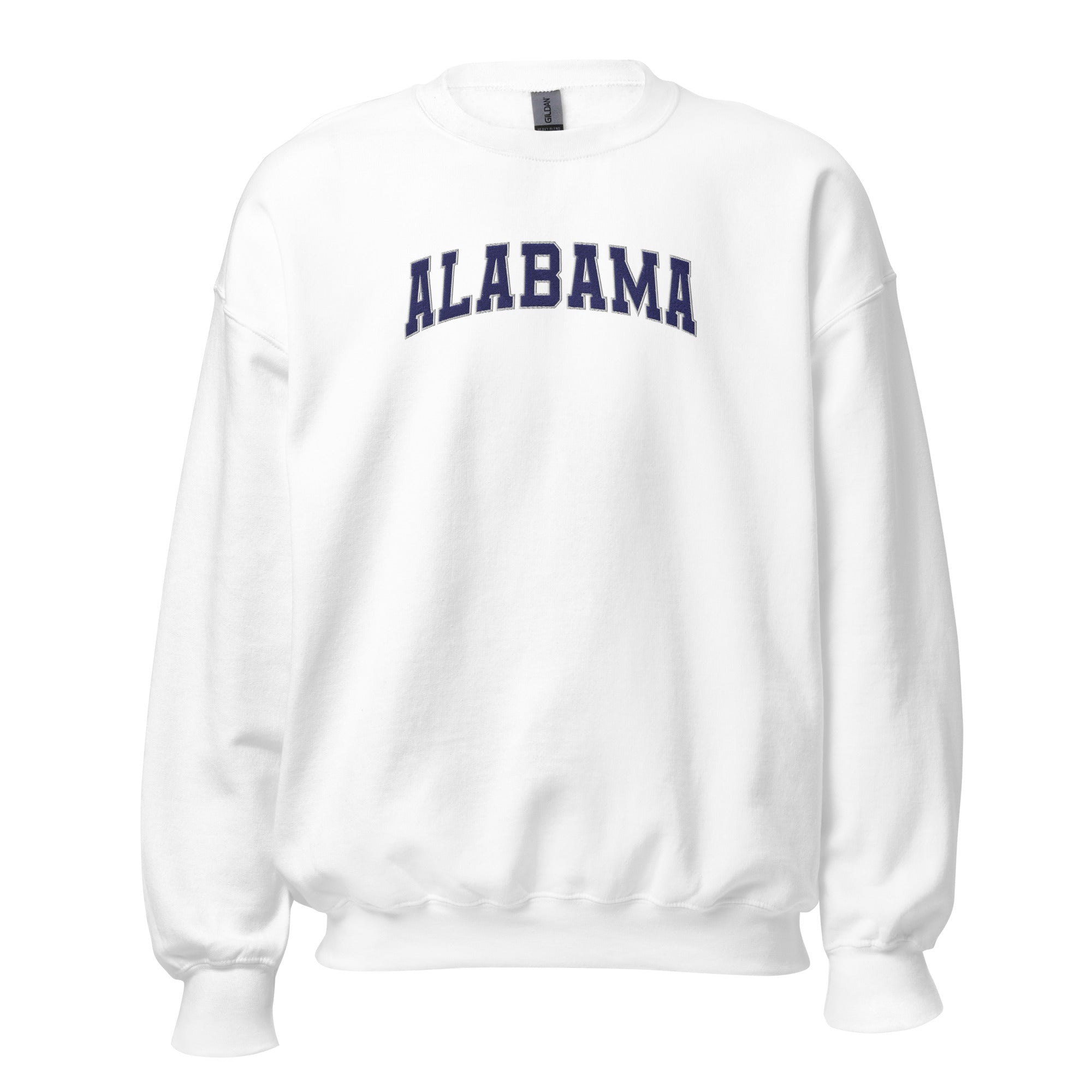 Alabama Vintage Varsity Embroidered Classic Crewneck Sweatshirt - White / S