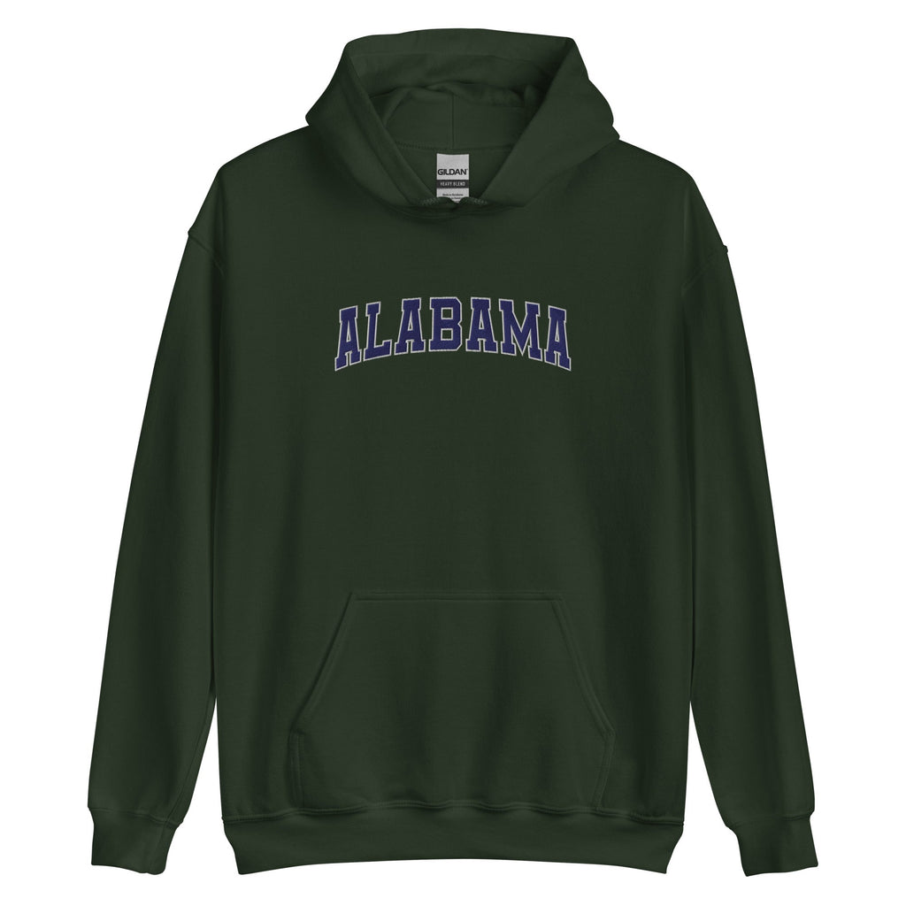Alabama Vintage Varsity Embroidered Classic Hoodie - Forest Green / S