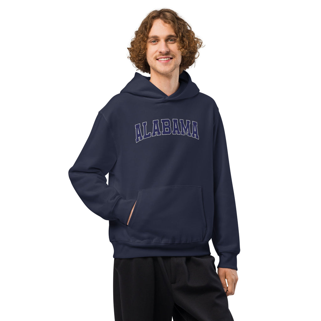 Alabama Vintage Varsity Embroidered Oversized Heavyweight Hoodie