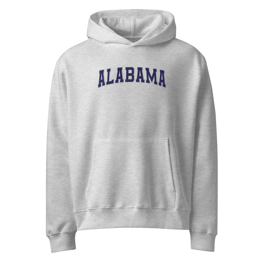 Alabama Vintage Varsity Embroidered Oversized Heavyweight Hoodie - Athletic Heather / S