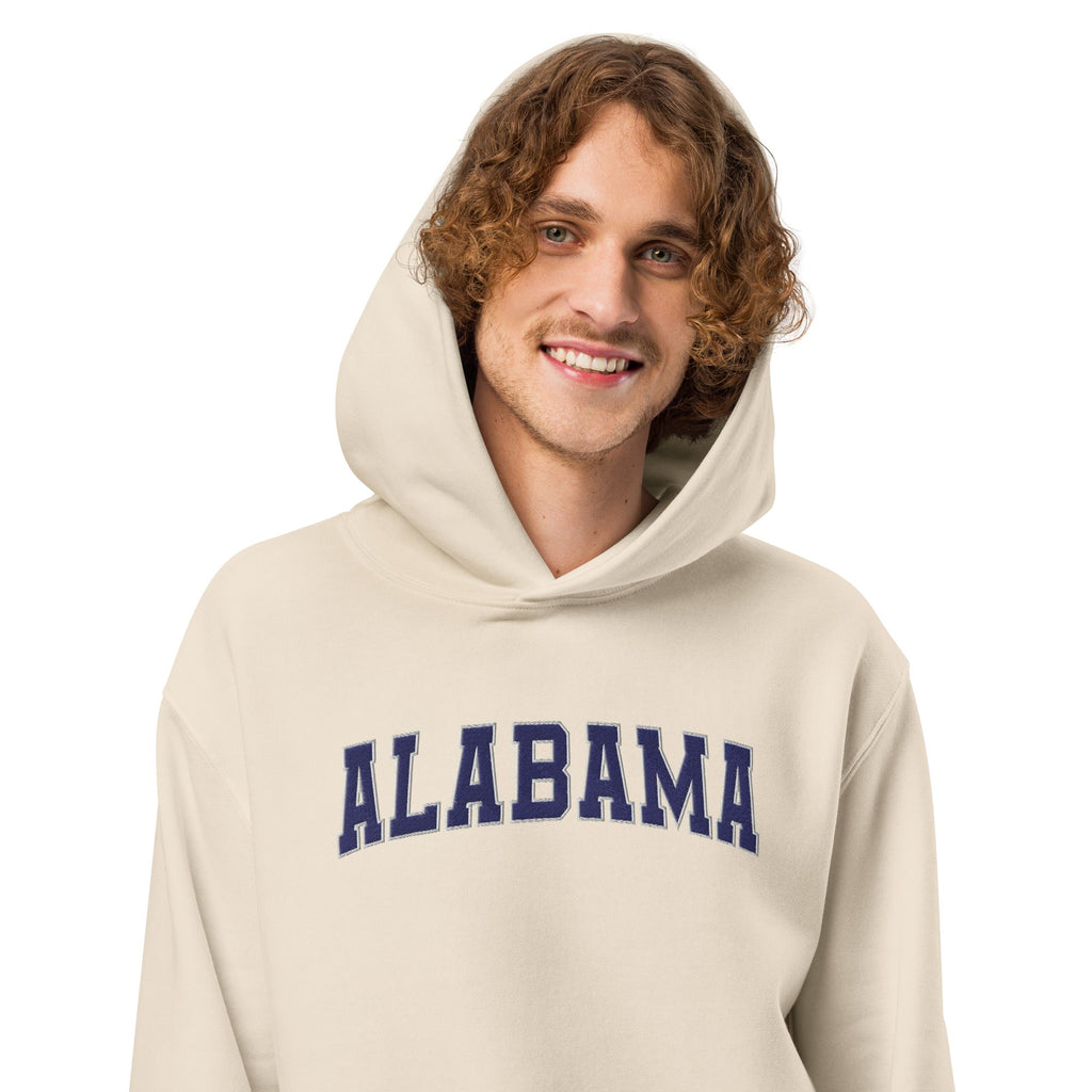 Alabama Vintage Varsity Embroidered Oversized Heavyweight Hoodie