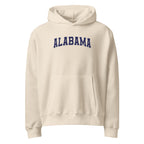 Alabama Vintage Varsity Embroidered Oversized Heavyweight Hoodie - Dust / S