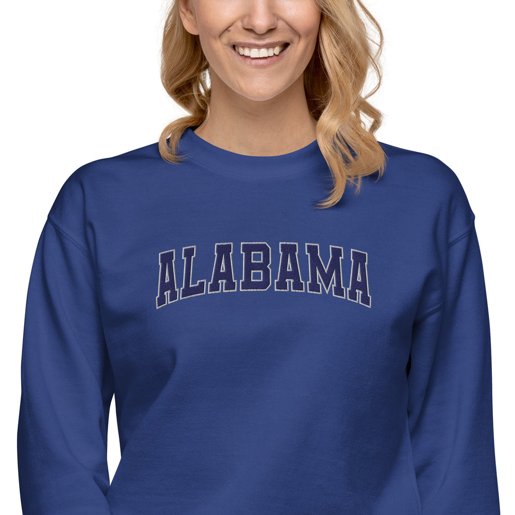 Alabama Vintage Varsity Embroidered Premium Sweatshirt