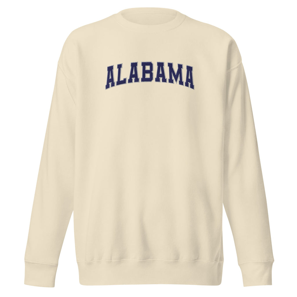Alabama Vintage Varsity Embroidered Premium Sweatshirt - Bone / S