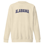 Alabama Vintage Varsity Embroidered Premium Sweatshirt - Bone / S