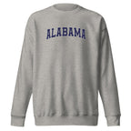 Alabama Vintage Varsity Embroidered Premium Sweatshirt - Carbon Grey / S