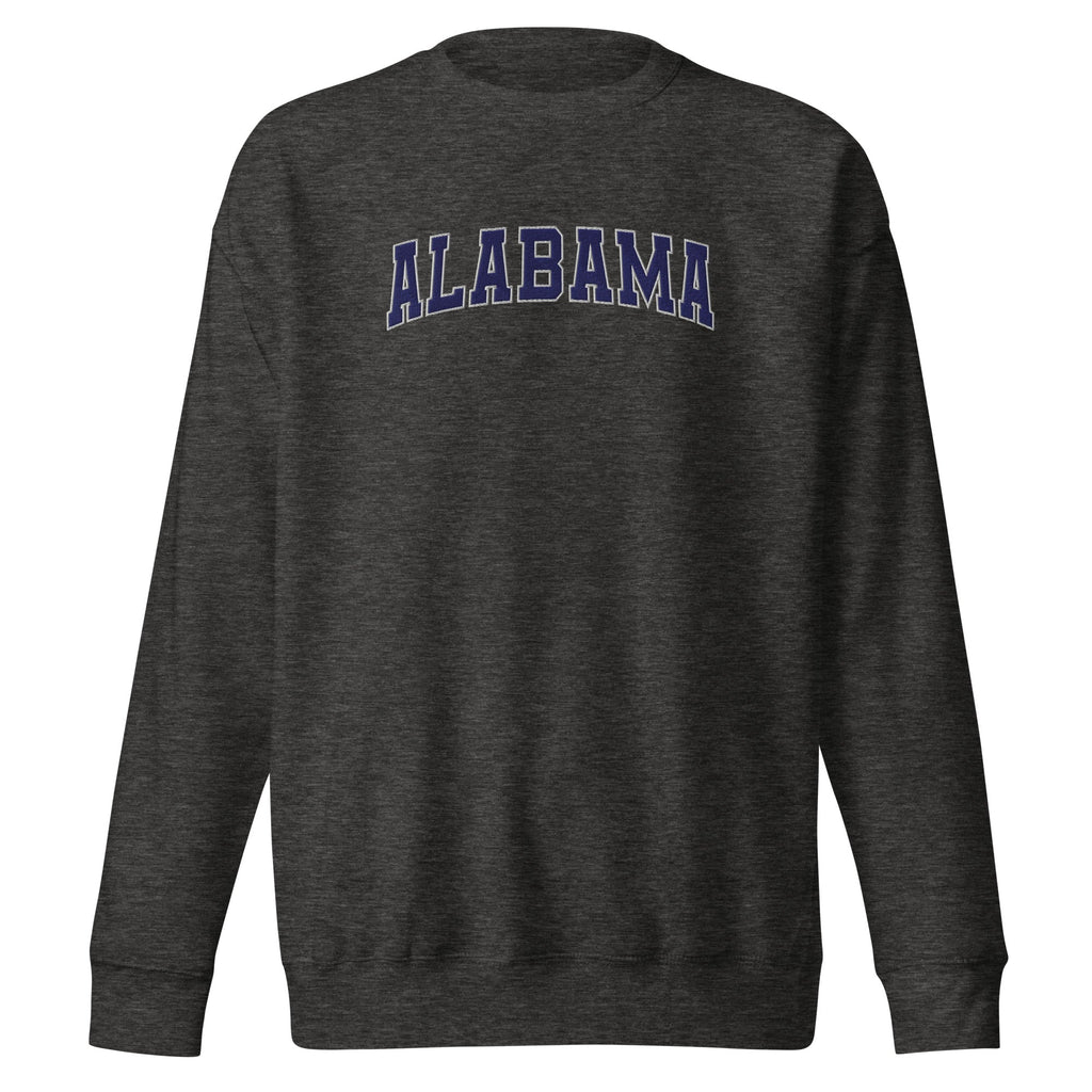 Alabama Vintage Varsity Embroidered Premium Sweatshirt - Charcoal Heather / S