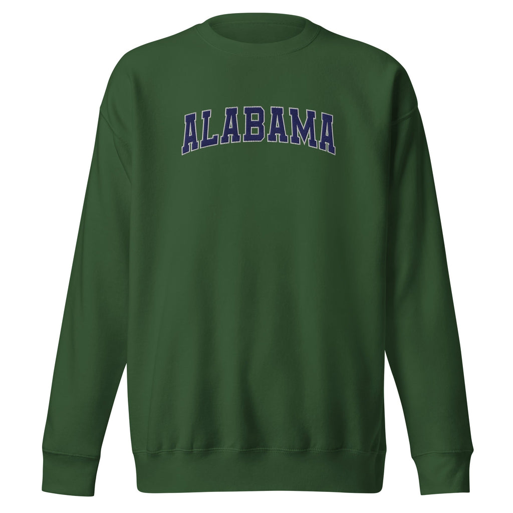 Alabama Vintage Varsity Embroidered Premium Sweatshirt - Forest Green / S