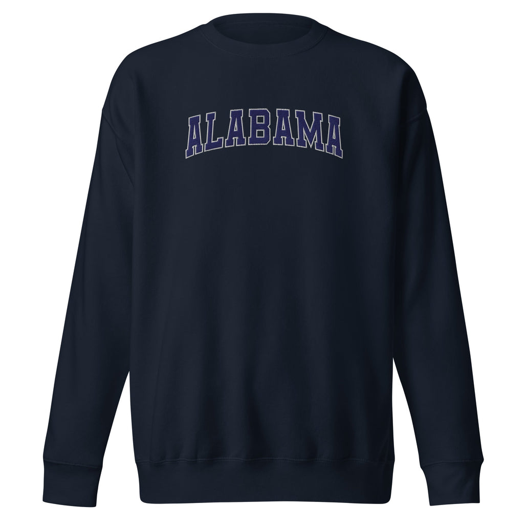 Alabama Vintage Varsity Embroidered Premium Sweatshirt - Navy Blazer / S