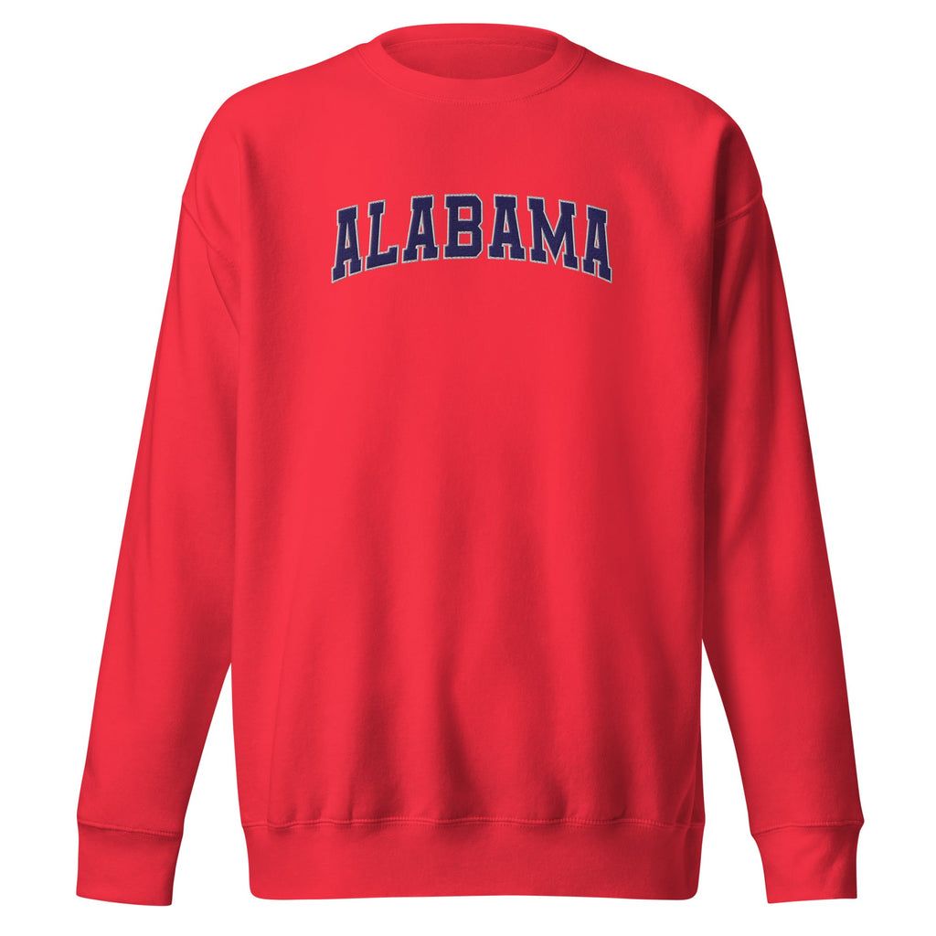Alabama Vintage Varsity Embroidered Premium Sweatshirt - Team Red / S