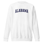 Alabama Vintage Varsity Embroidered Premium Sweatshirt - White / S