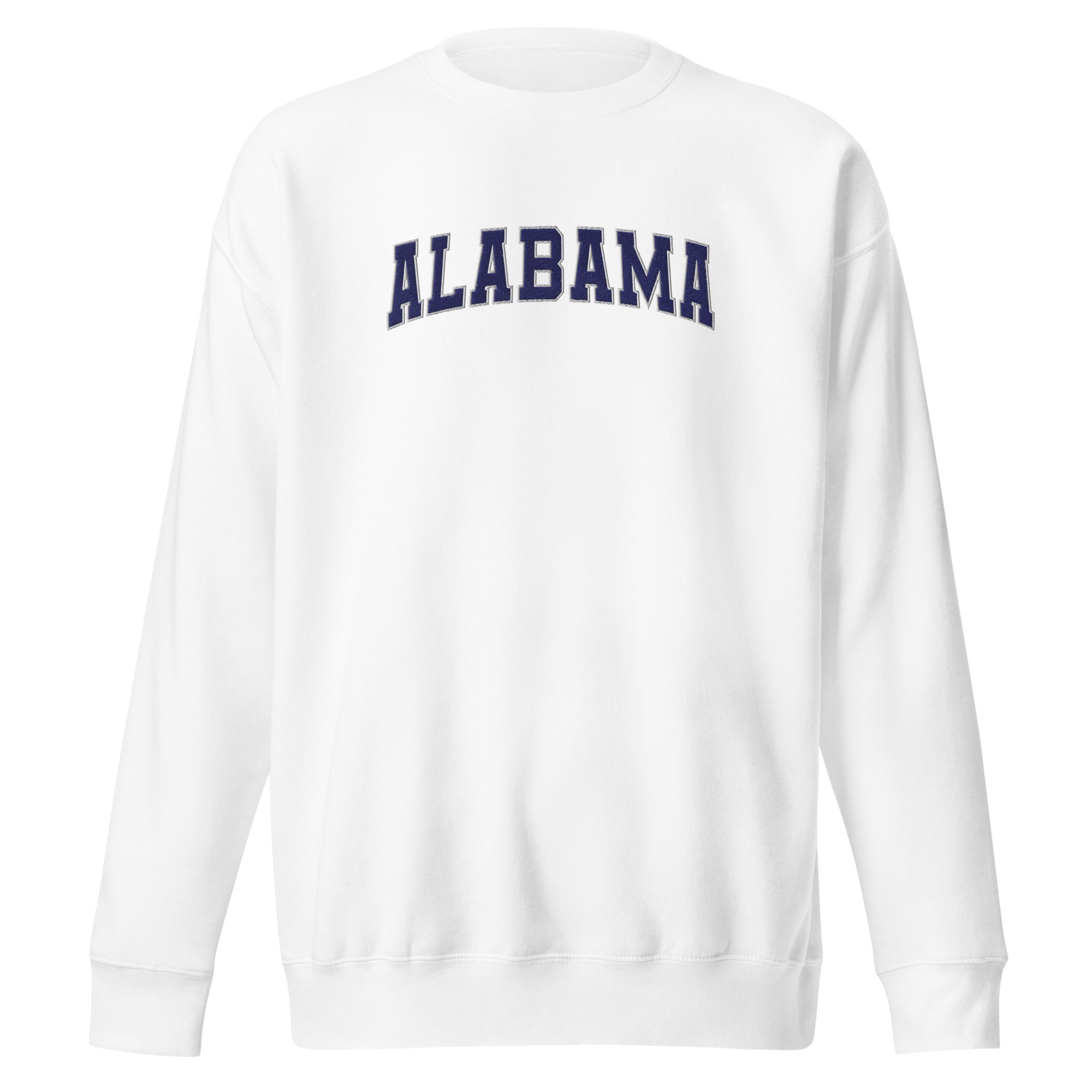 Alabama Vintage Varsity Embroidered Premium Sweatshirt - White / S
