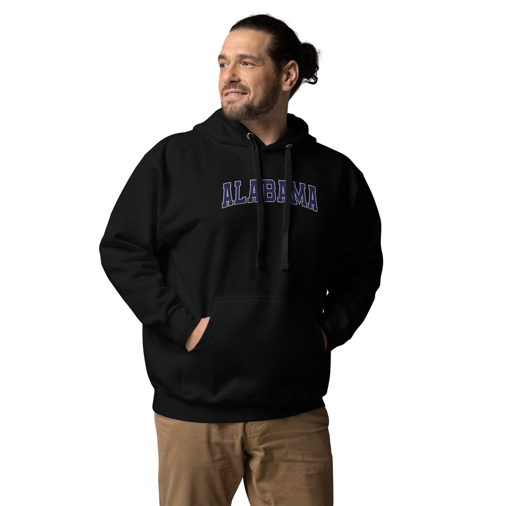 Alabama Vintage Varsity Embroidered Unisex Premium Hoodie