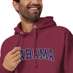 Alabama Vintage Varsity Embroidered Unisex Premium Hoodie