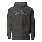 Alabama Vintage Varsity Embroidered Unisex Premium Hoodie - Black / S
