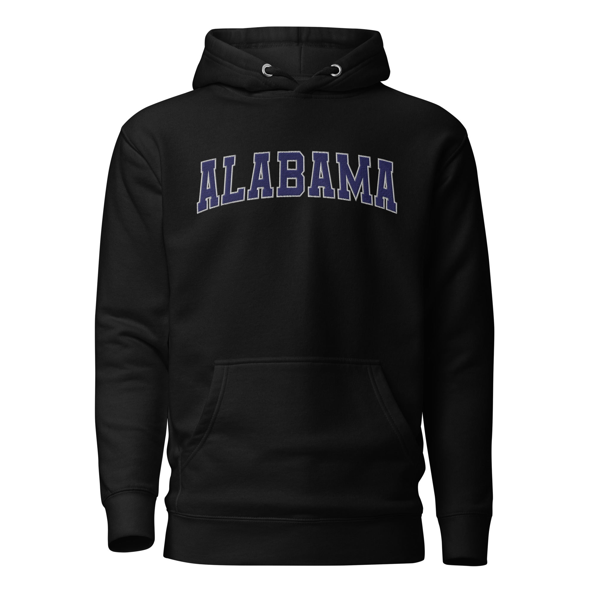 Alabama Vintage Varsity Embroidered Unisex Premium Hoodie - Black / S