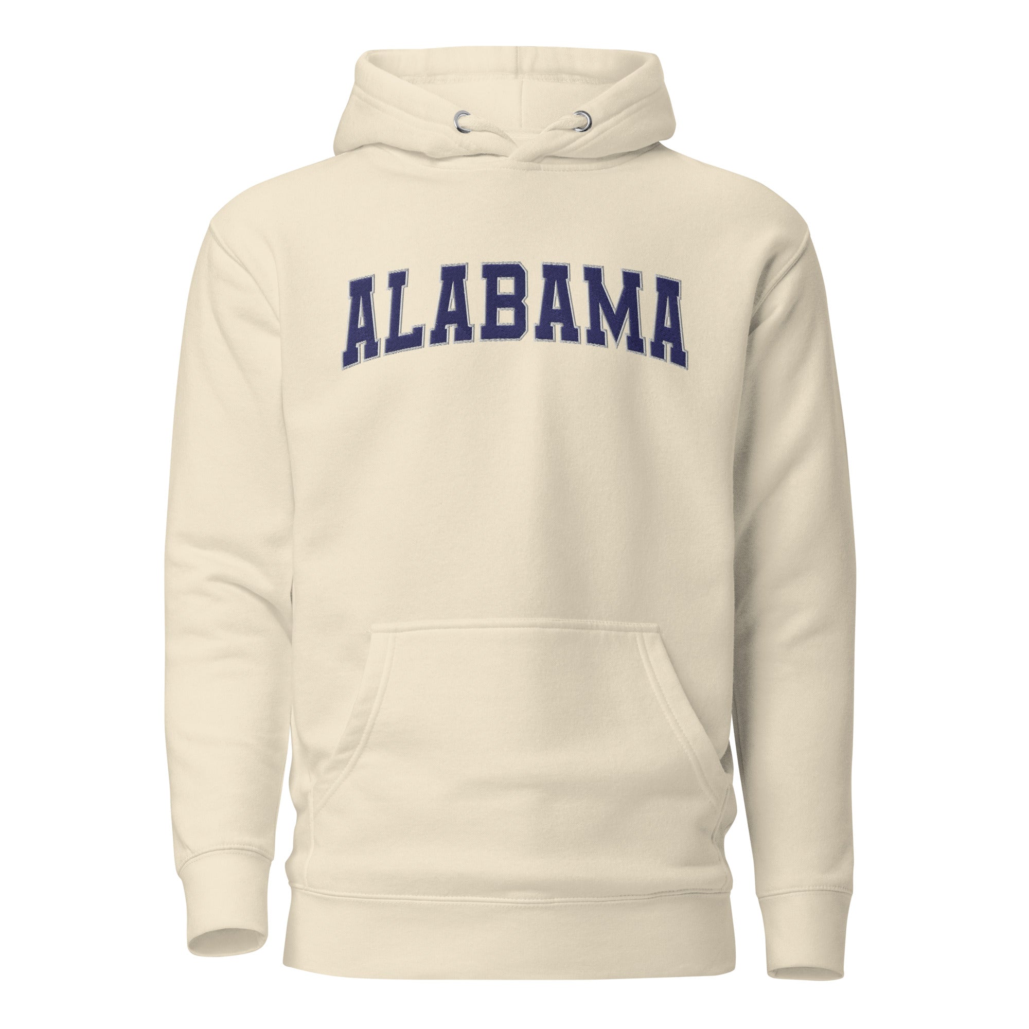 Alabama Vintage Varsity Embroidered Unisex Premium Hoodie - Bone / S