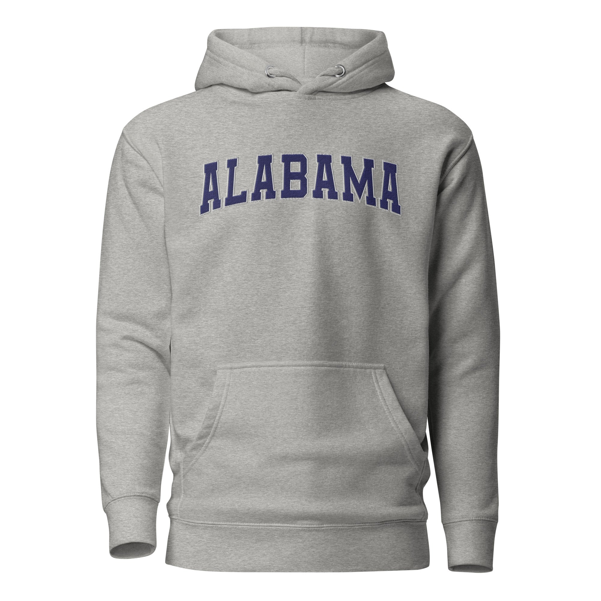 Alabama Vintage Varsity Embroidered Unisex Premium Hoodie - Carbon Grey / S
