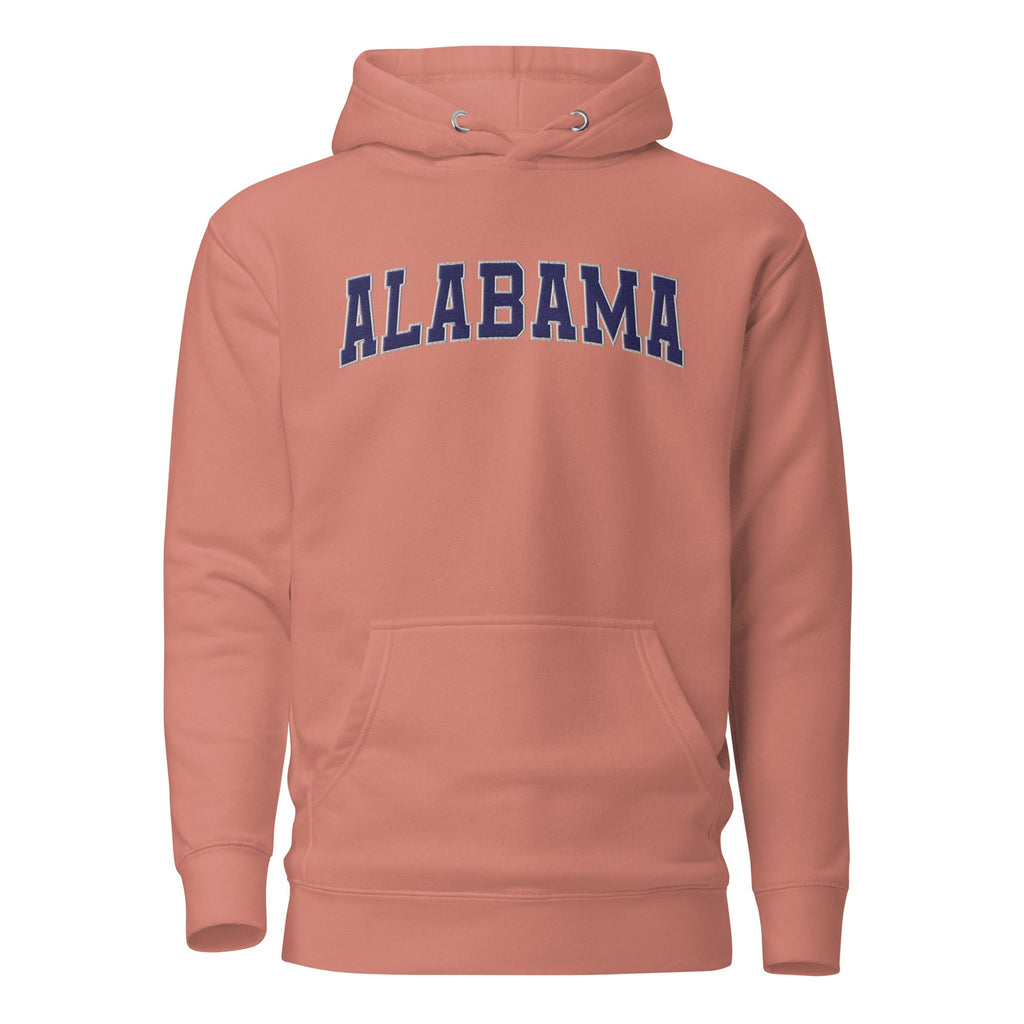 Alabama Vintage Varsity Embroidered Unisex Premium Hoodie - Dusty Rose / S