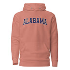 Alabama Vintage Varsity Embroidered Unisex Premium Hoodie - Dusty Rose / S