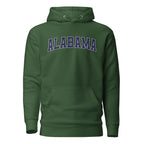 Alabama Vintage Varsity Embroidered Unisex Premium Hoodie - Forest Green / S