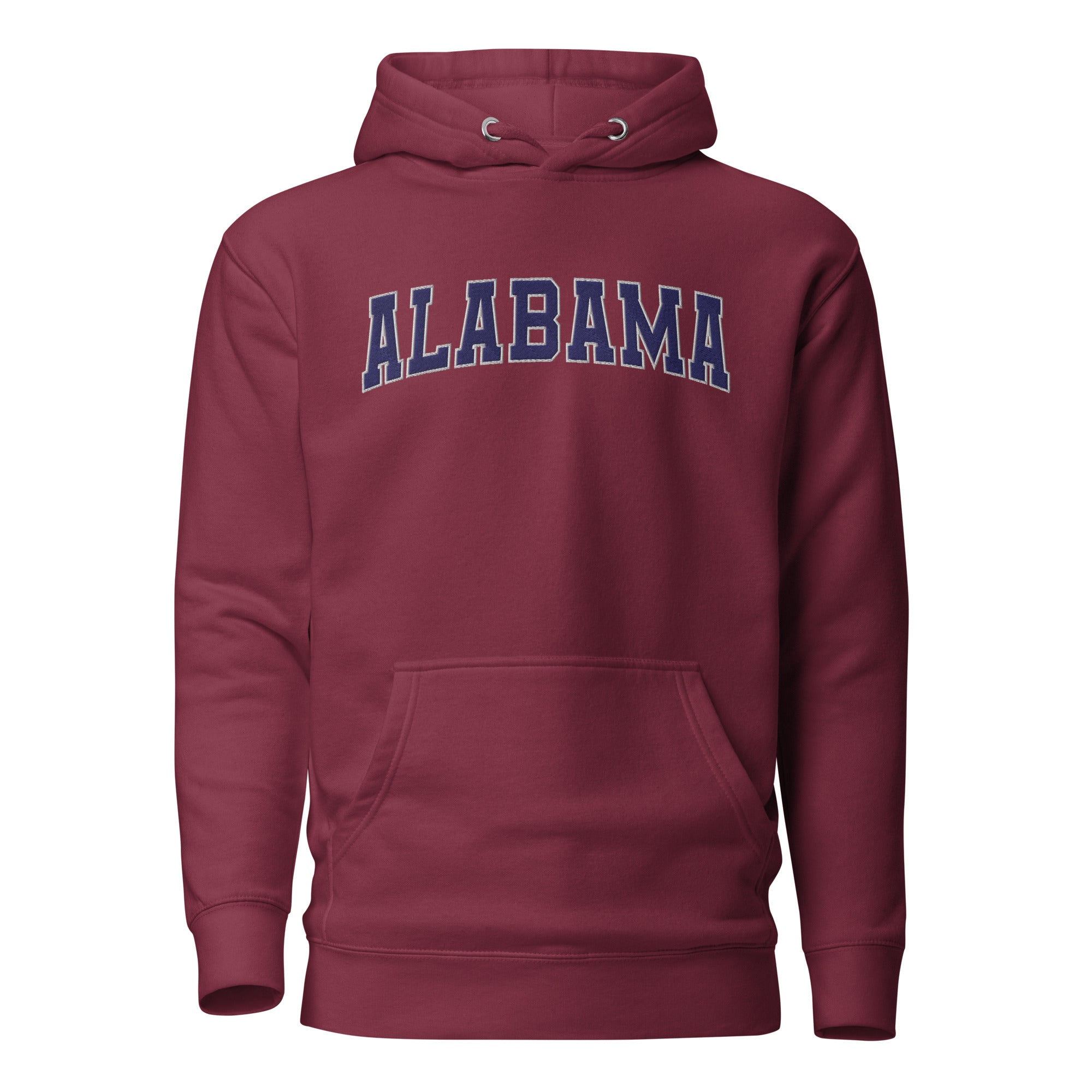 Alabama Vintage Varsity Embroidered Unisex Premium Hoodie - Maroon / S