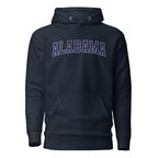 Alabama Vintage Varsity Embroidered Unisex Premium Hoodie - Navy Blazer / S