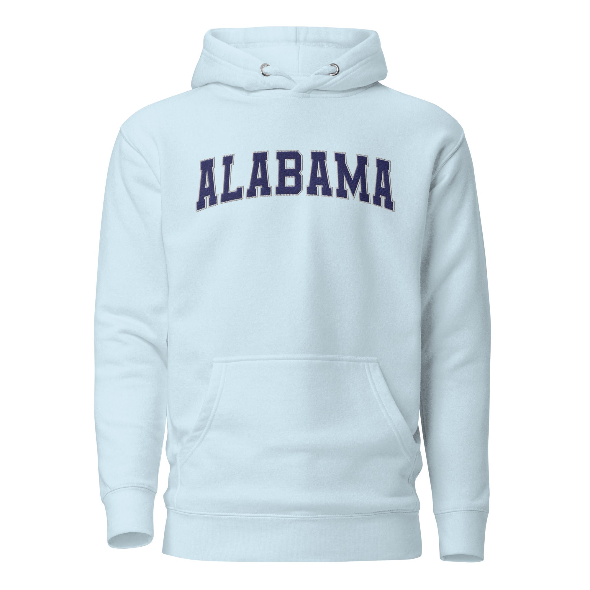 Alabama Vintage Varsity Embroidered Unisex Premium Hoodie - Sky Blue / S