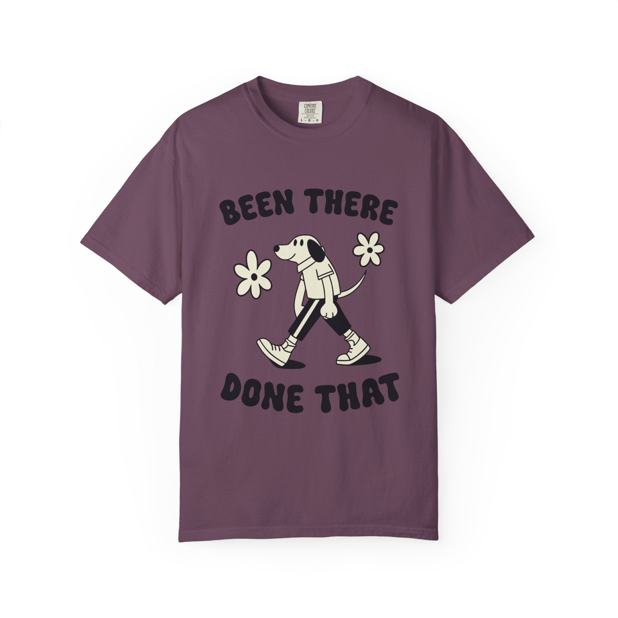 ’Been There Done That’ T-Shirt | Funny Dog Lover Quote Tee with Playful Graphic - Berry / S